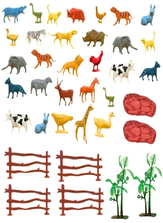 Mallexo Zoo Animal Toys Set 31pcs - Farm and Jungle Combo for Kids - Plastic Safari Action Figures - Birthday Gift for Boys & Girls 3+ Years - Image 1